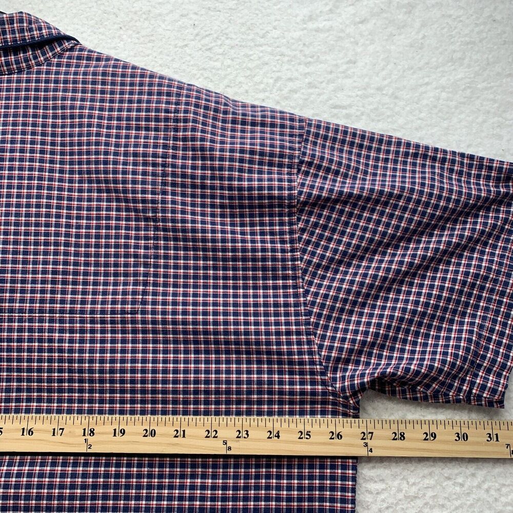 Polo Ralph‎ Lauren Shirt Mens XL Big Buttons Stretch Red Blue Plaid Dad Preppy - Picture 6 of 8